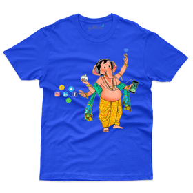 Social Media Bappa Design T-Shirt - Ganesh Chaturthi T-Shirt