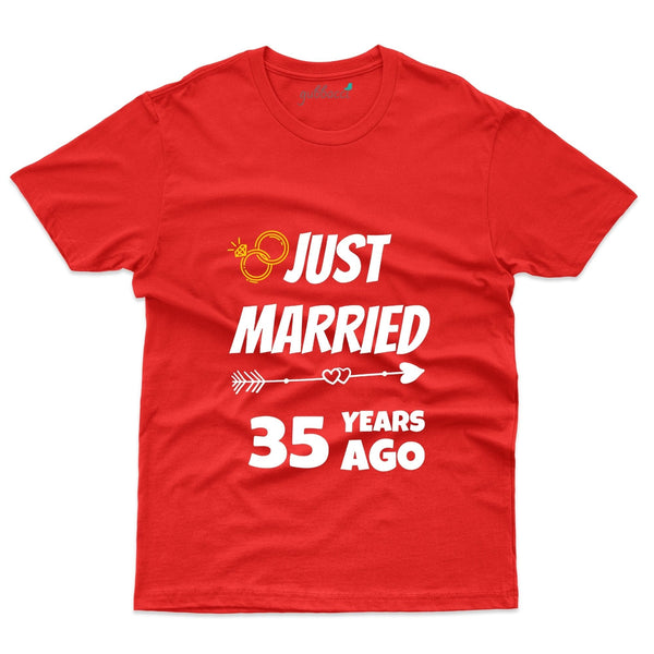 Unisex Just Married 35 Years Ago T-Shirt - 35th Anniversary Collection - Gubbacci-India